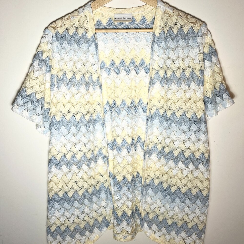 Alfred Dunner Blue Lagoon Crochet Cardigan – Petite XL